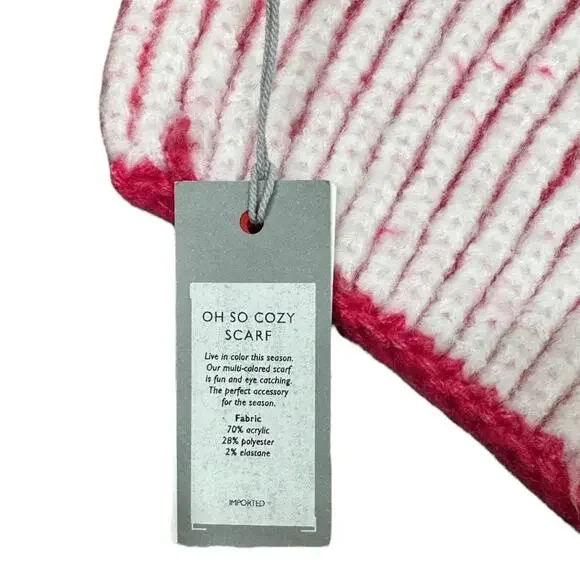 Mer Sea Oh So Cozy Scarf New NWT Multicolor Stripe Blue Green Red Pink Soft Warm - Picture 6 of 9